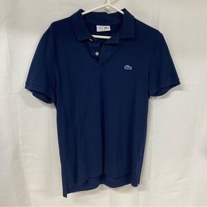 Lacoste for J.Crew Navy Polo Shirt Size 4 Blue Short Sleeve